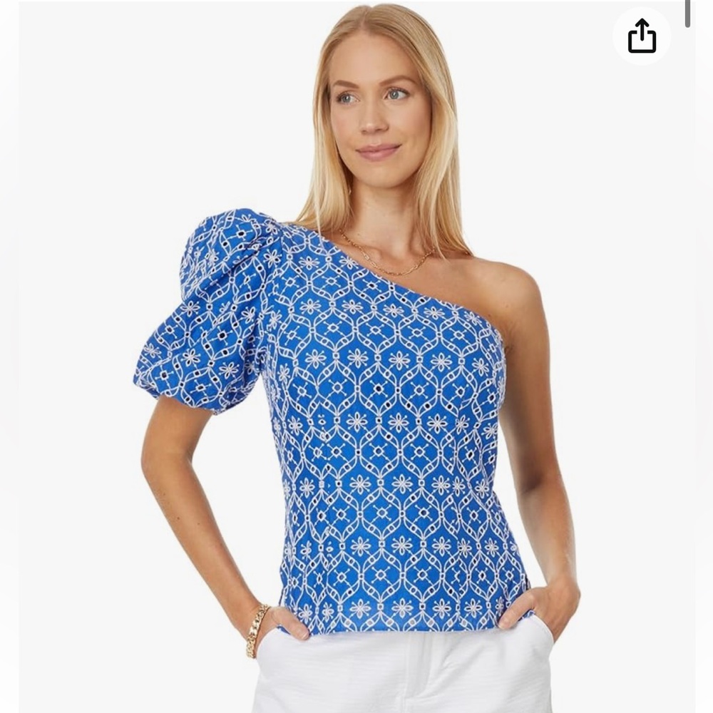 Lilly Pulitzer Delilah One Shoulder Eylet top